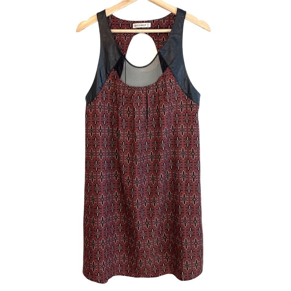 Gentle Fawn Vegan Leather Sheer Panel Dress